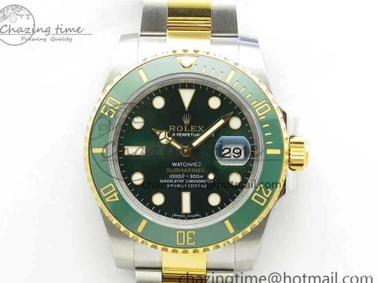 0115 Submariner 116613 LV VRF Best Edition YG Wrapped Bezel Green Dial on SS YG Bracelet A2836 MAX Version Compact 2920